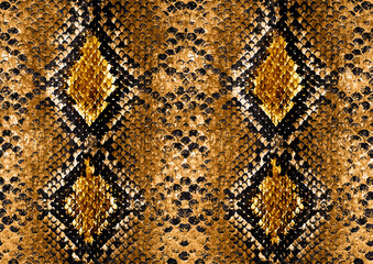 Snake skin lederen patroon dier goud kleur naadloos ontwerp elegantie werk