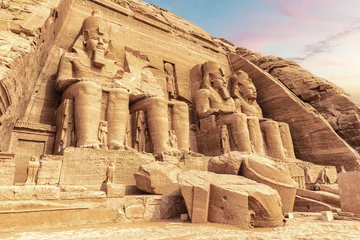 Foto op Plexiglas The Great Temple of Ramesses II and the Colossals, Abu Simbel, Egypt © AlexAnton