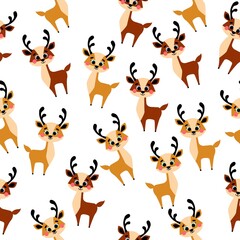 Obraz na płótnie Canvas Vector pattern with deers.