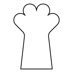 Cat paw foot cat's leg cute domestic animal contour outline icon black color vector illustration flat style image