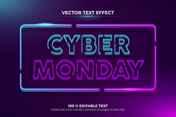 Retro cyber monday editable text effect