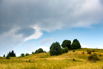 Landscape on a cloudy day in the mountain