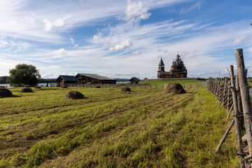 KIZHI, august, 2021Museum on Lake Onega wooden building of the Church of the intercessionof the Most Holy Theolokos