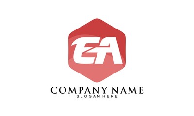 Letter EA polygon vector logo