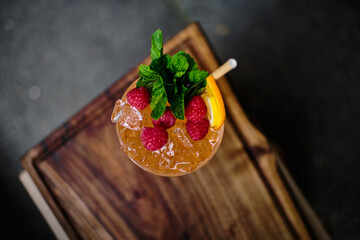 Fresh sherry cobler cocktail drink mint