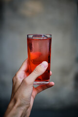 Fresh red collins highball negroni sbagliato cocktail drink