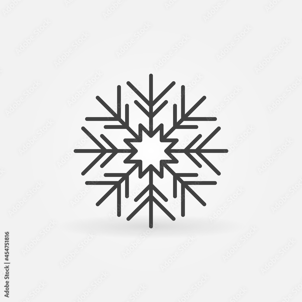 Poster snowflake linear vector concept icon or symbol
