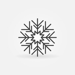 Snowflake linear vector concept icon or symbol