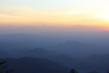 sunrise in the mountains