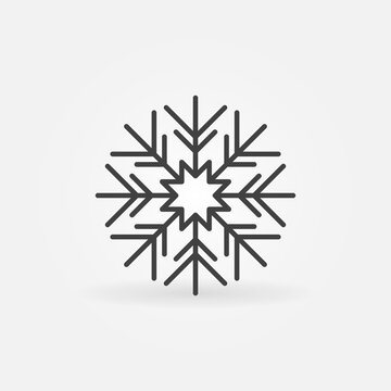 Snowflake linear vector concept icon or symbol