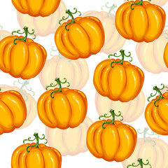 Autumn seamless background with pumpkins