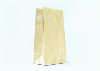 Image isolated paper bag design for food and disposable for the environment on white background...