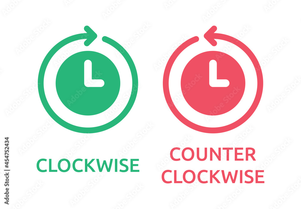 Poster Clockwise and counterclockwise icon vector illustration. Time symbol