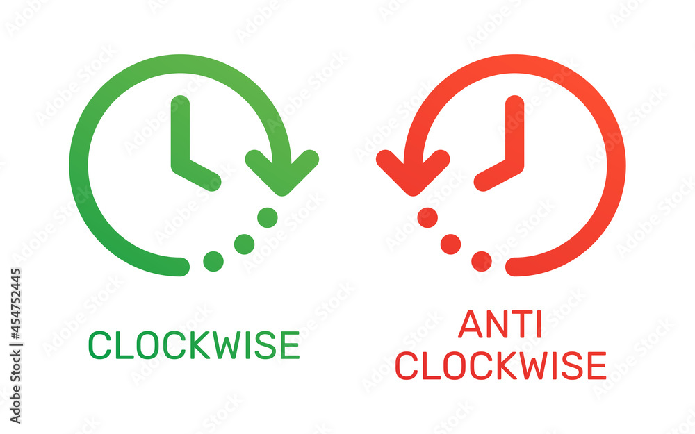 Poster Rotate clockwise and anti clockwise icon isolated on white.