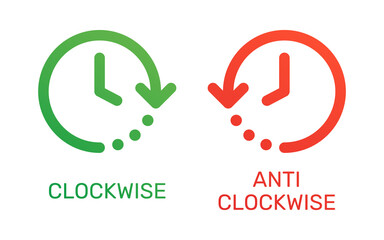 Rotate clockwise and anti clockwise icon isolated on white.