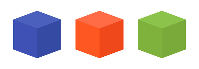 Cube box icon in colorful design.