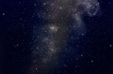 Beautiful milky way and bright stars in dark sky