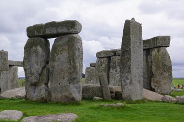 Amesbury, Wiltshire (UK): a detail of standing stones of Stonehenge