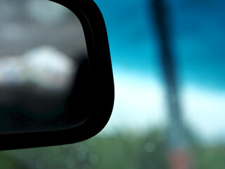 Edge of a car wing mirror