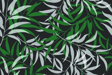 Leaves, grass, spots, stripes, circles. Safari. Camouflage. Modern seamless pattern. Natural ornament. Creative background