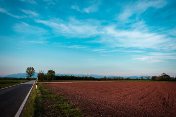 Fototapeta na wymiar Evening in the countryside of Friuli