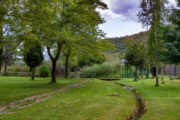 Big green park in Rupite, Bulgaria
