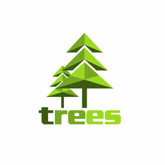 image vector modern logo trees of jungle 
