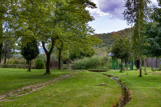 Big green park in Rupite, Bulgaria
