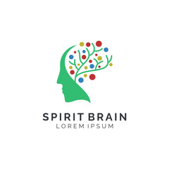 People brain creative mind digital logo design 