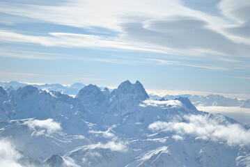 Fototapeta premium Mount Ushba view from Elbrus