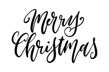 Handwritten Christmas greetings, modern calligraphy lettering