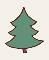 Spruce tree Christmas design element
