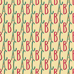 Hand drawn Abc seamless pattern background