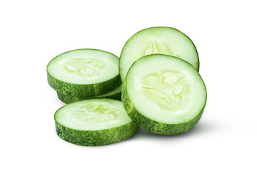cucumber slices isolated on white