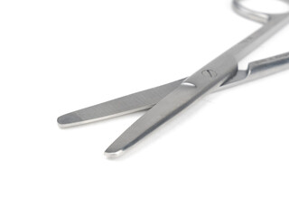 the surgical steel scissors zoom on a white background