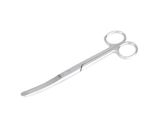 the surgical steel scissors zoom on a white background