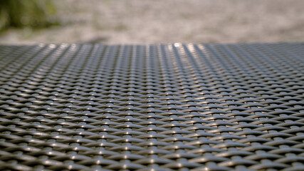 Close up view of grey net surface. For background texture. Selective focus. Copy space.