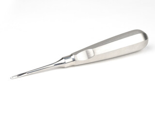 steel surgical blade on a white background