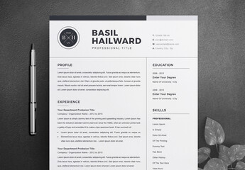 Resume Layout with Dark Gray Sidebar