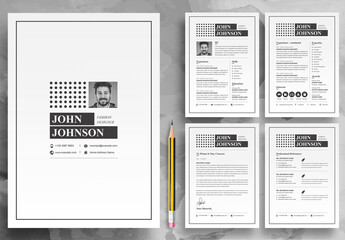 Resume Layout with Black and White