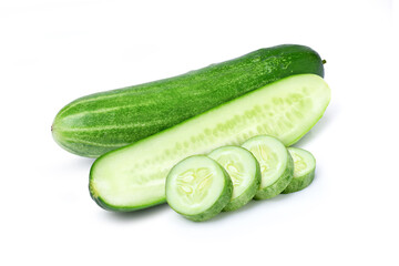 cucumber isolated on a white background.