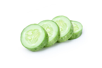Cucumber sliced isolated on white background 