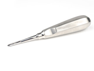 steel surgical blade on a white background