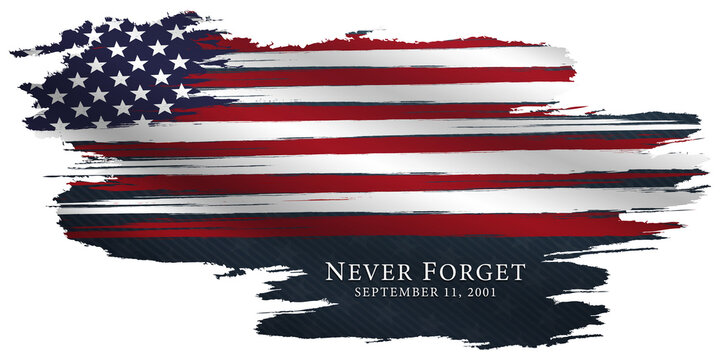 Patriot day, september 11 background, we will never forget, united states flag posters, modern design vector illustration