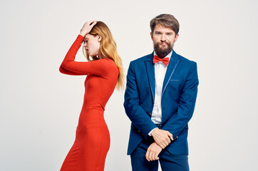 cheerful men and women are standing next to each other emotions of communication Studio