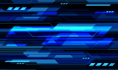 Abstract blue black cyber circuit geometric technology futuristic background vector