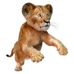 Obraz na płótnie Canvas 3D Rendering Lion Cub on White