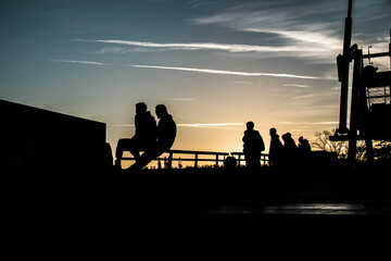 Fototapeta na wymiar Sunset at Letna Park in Prague, Czech Republic