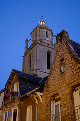 Fototapeta na wymiar A church in the evening. Batz-sur-mer, France.