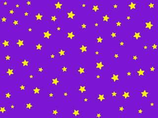 紫色のバックにたくさんの黄色い星を散りばめた背景壁紙
